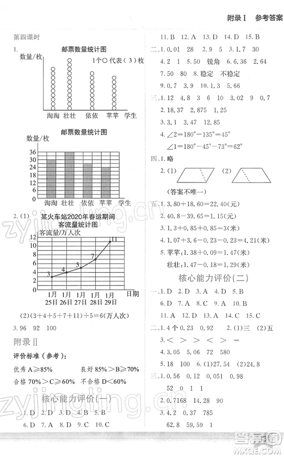 龍門書局2022黃岡小狀元作業(yè)本四年級數(shù)學(xué)下冊BS北師版廣東專版答案