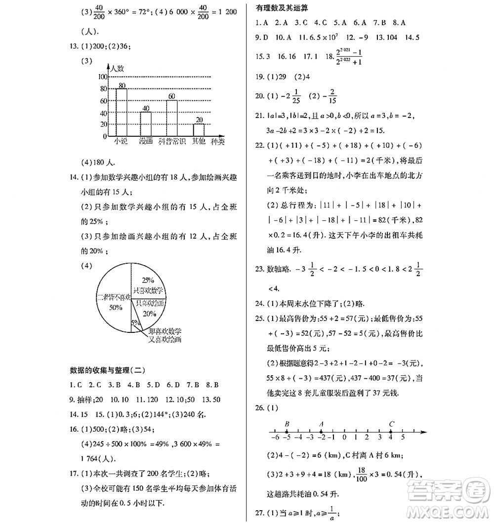 黑龍江少年兒童出版社2022寒假Happy假日七年級數(shù)學(xué)林甸專用答案