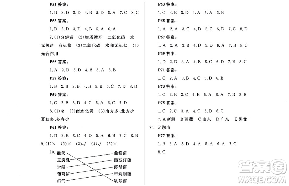 黑龍江少年兒童出版社2022寒假Happy假日八年級綜合通用版答案