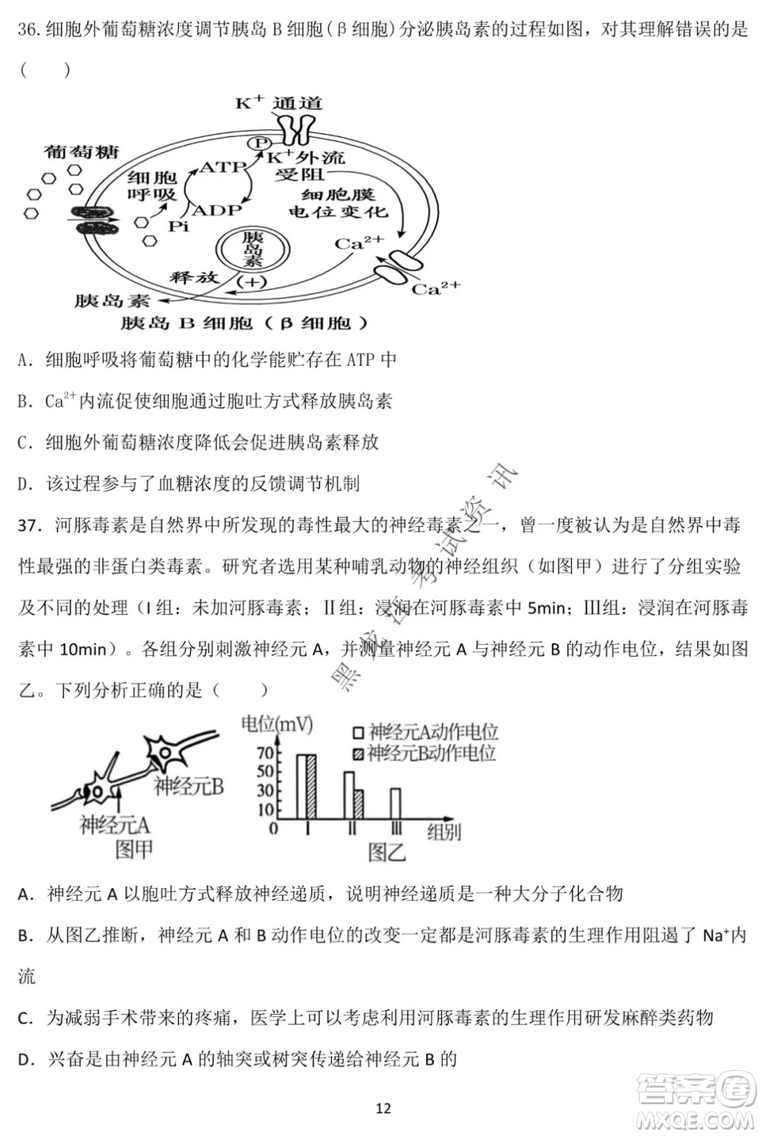 德強高中2021-2022學年度上學期期末驗收考試高三學年清北生物試題及答案