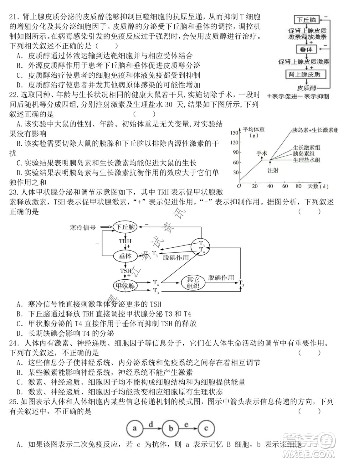 哈爾濱市第六中學(xué)校2020級上學(xué)期期末考試高二生物試題及答案