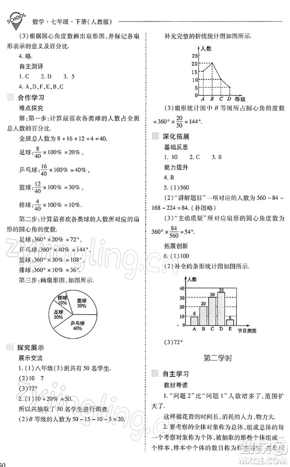 山西教育出版社2022新課程問題解決導學方案七年級數學下冊人教版答案