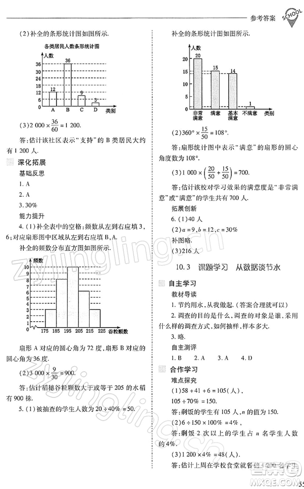 山西教育出版社2022新課程問題解決導學方案七年級數學下冊人教版答案