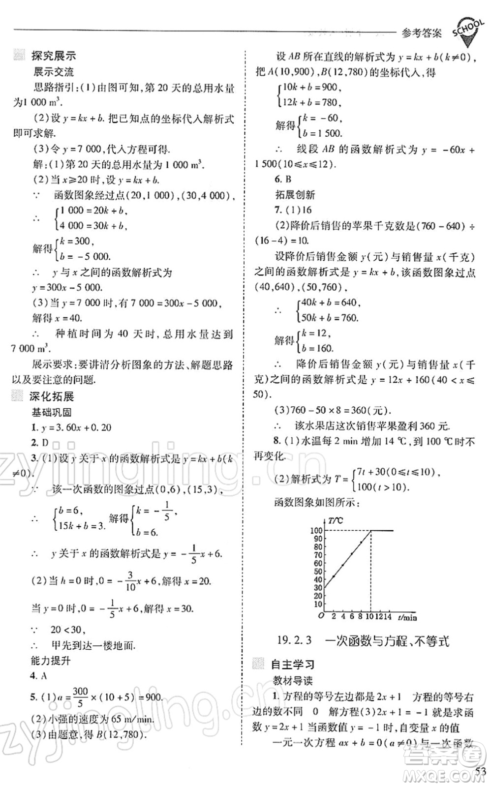 山西教育出版社2022新課程問題解決導(dǎo)學(xué)方案八年級數(shù)學(xué)下冊人教版答案