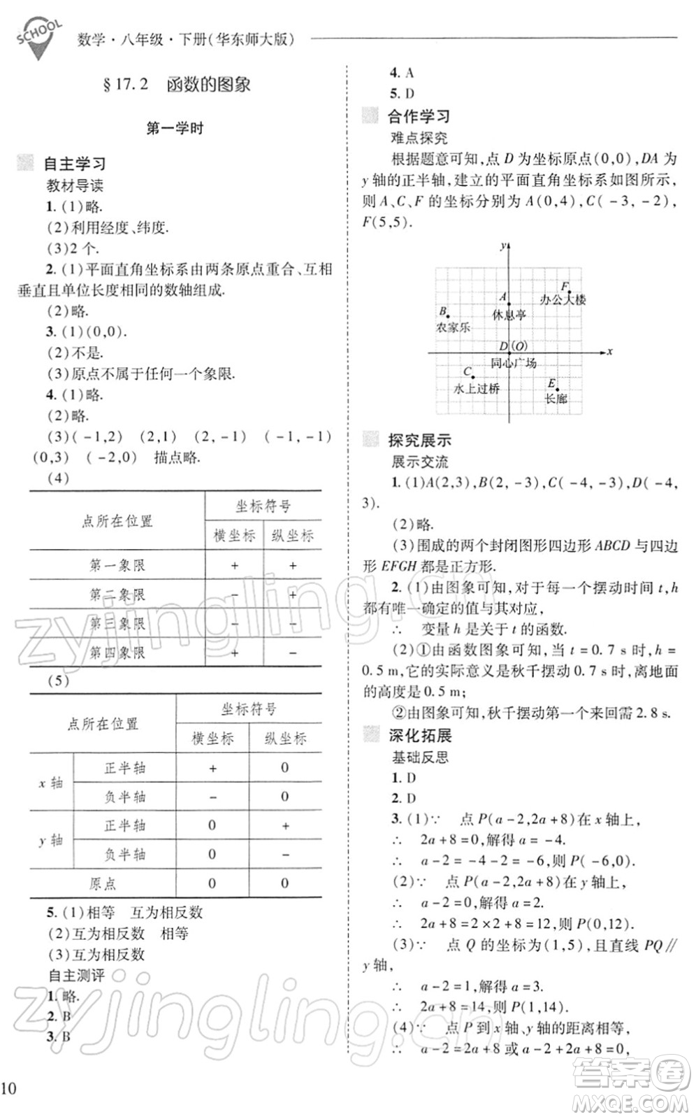 山西教育出版社2022新課程問題解決導學方案八年級數(shù)學下冊華東師大版答案