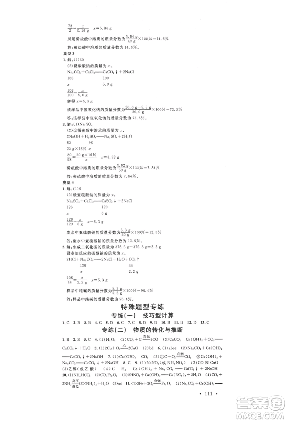 廣東經(jīng)濟(jì)出版社2022名校課堂背記手冊(cè)九年級(jí)化學(xué)下冊(cè)人教版湖北三市專版參考答案