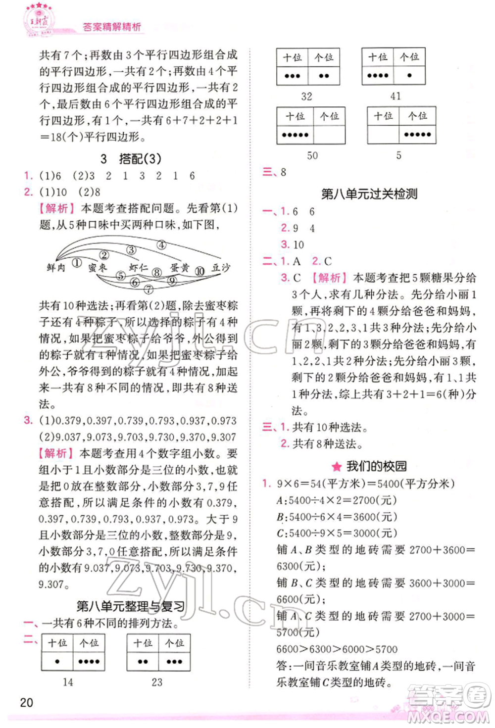 江西人民出版社2022王朝霞創(chuàng)維新課堂同步優(yōu)化訓(xùn)練三年級下冊數(shù)學(xué)人教版參考答案