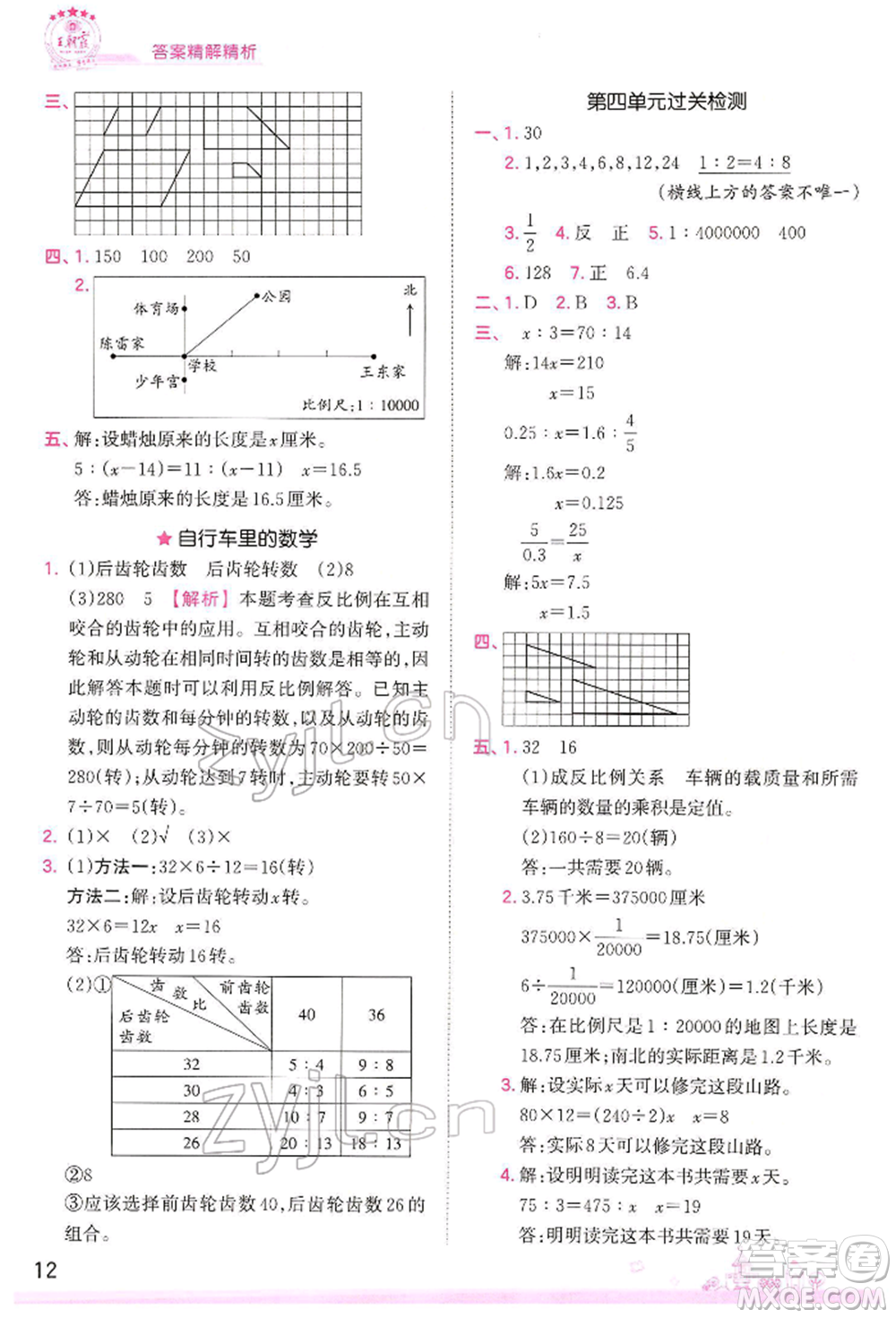 江西人民出版社2022王朝霞創(chuàng)維新課堂同步優(yōu)化訓(xùn)練六年級下冊數(shù)學(xué)人教版參考答案