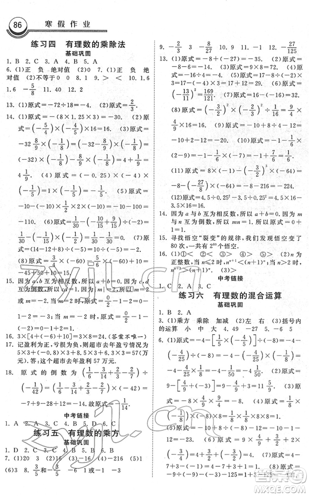 河北美術(shù)出版社2022一路領(lǐng)先寒假作業(yè)七年級(jí)數(shù)學(xué)國標(biāo)版答案