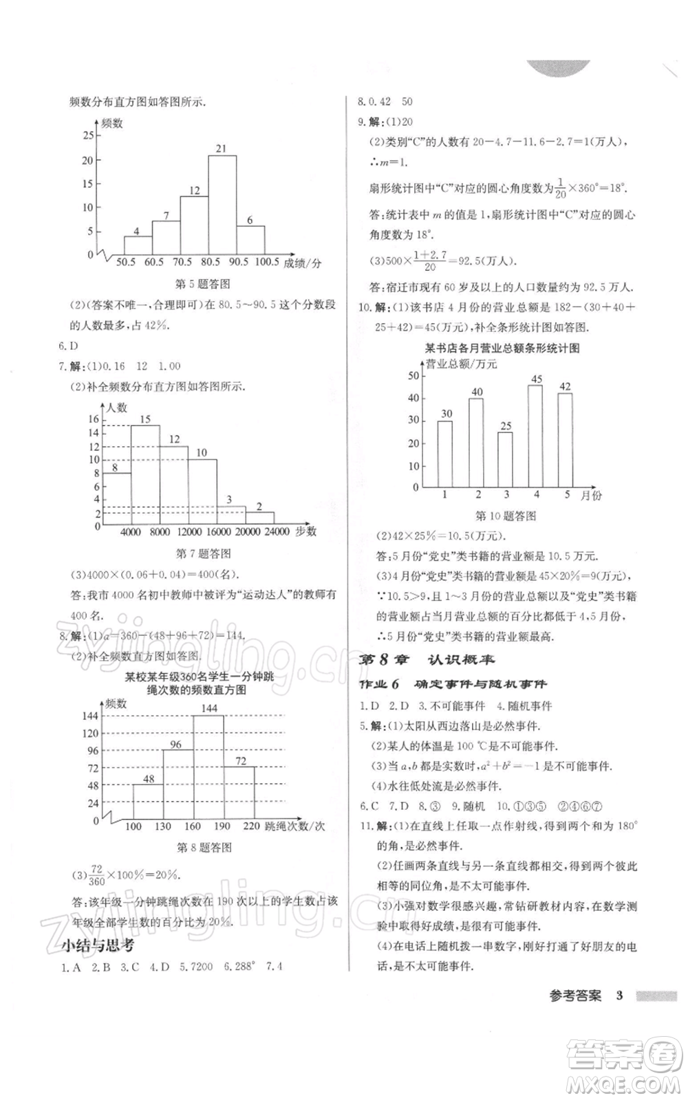 龍門書局2022啟東中學(xué)作業(yè)本八年級(jí)數(shù)學(xué)下冊(cè)蘇科版徐州專版參考答案