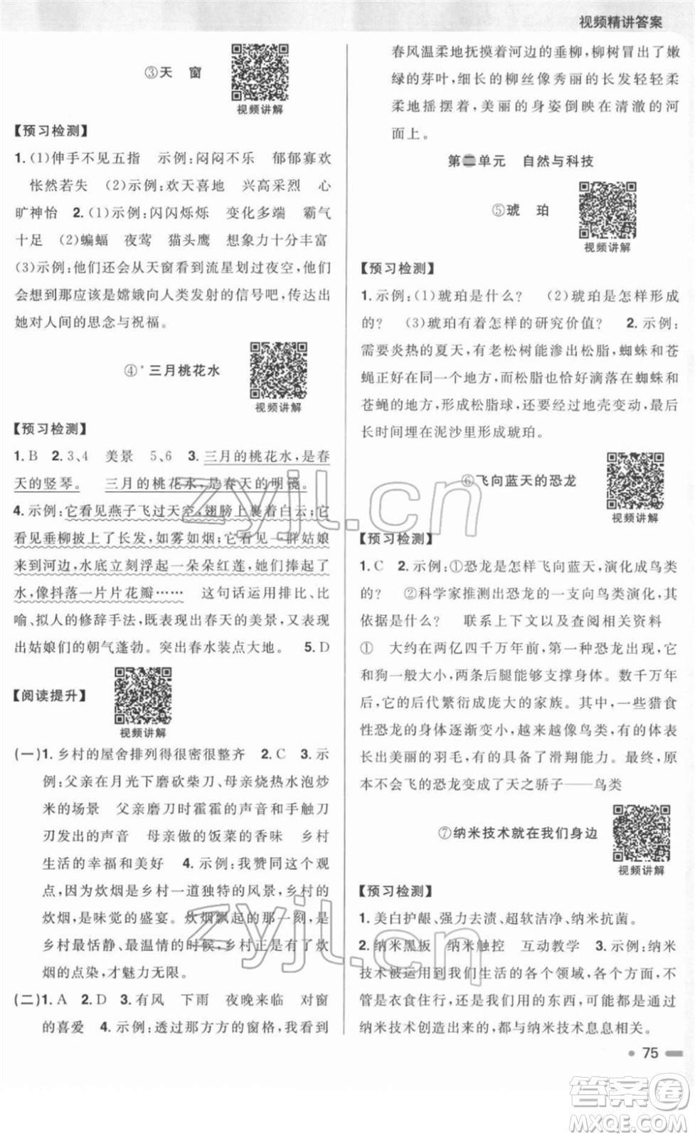 江西教育出版社2022陽(yáng)光同學(xué)寒假銜接四年級(jí)語(yǔ)文人教版答案