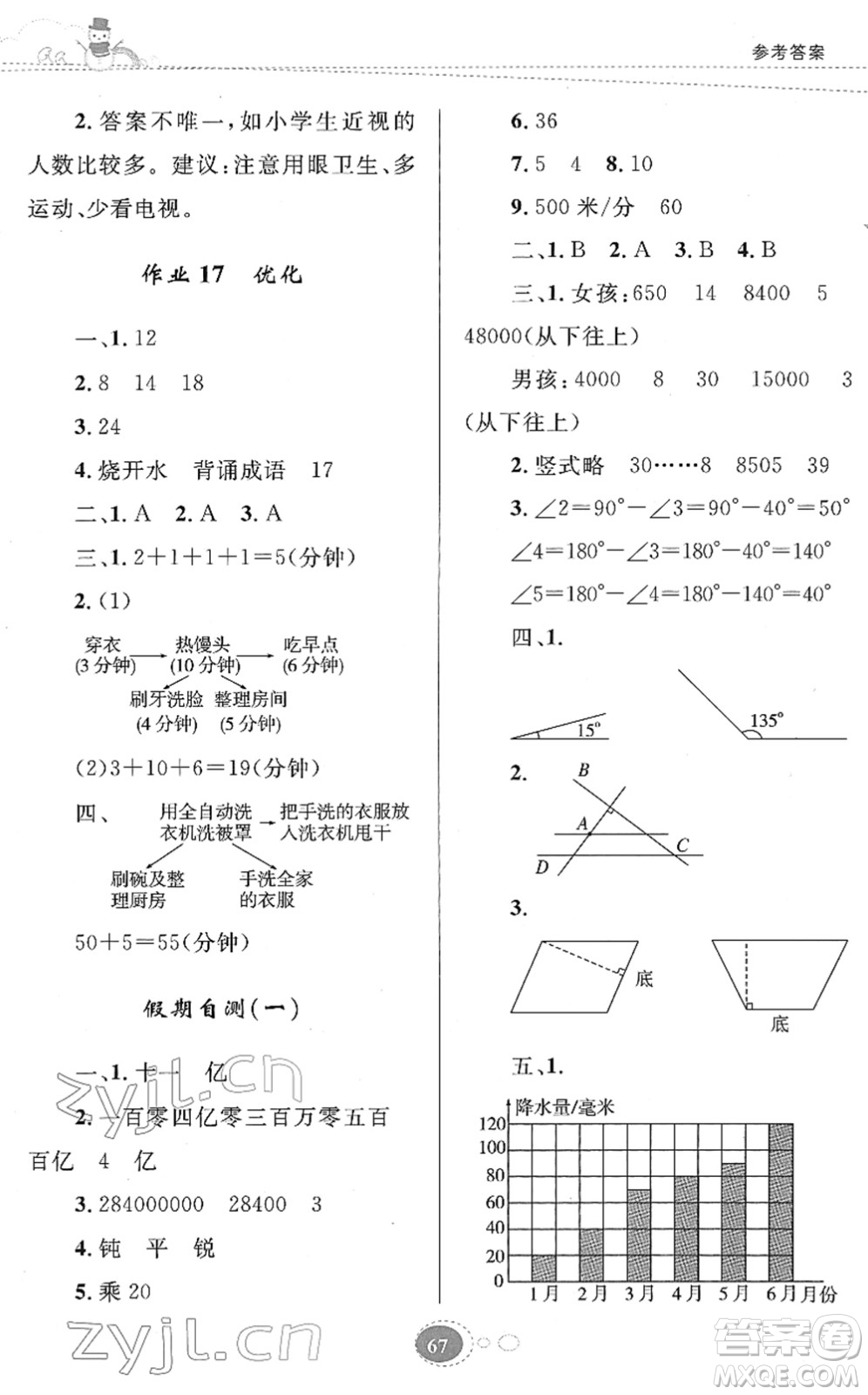 知識出版社2022寒假園地四年級數(shù)學(xué)人教版答案