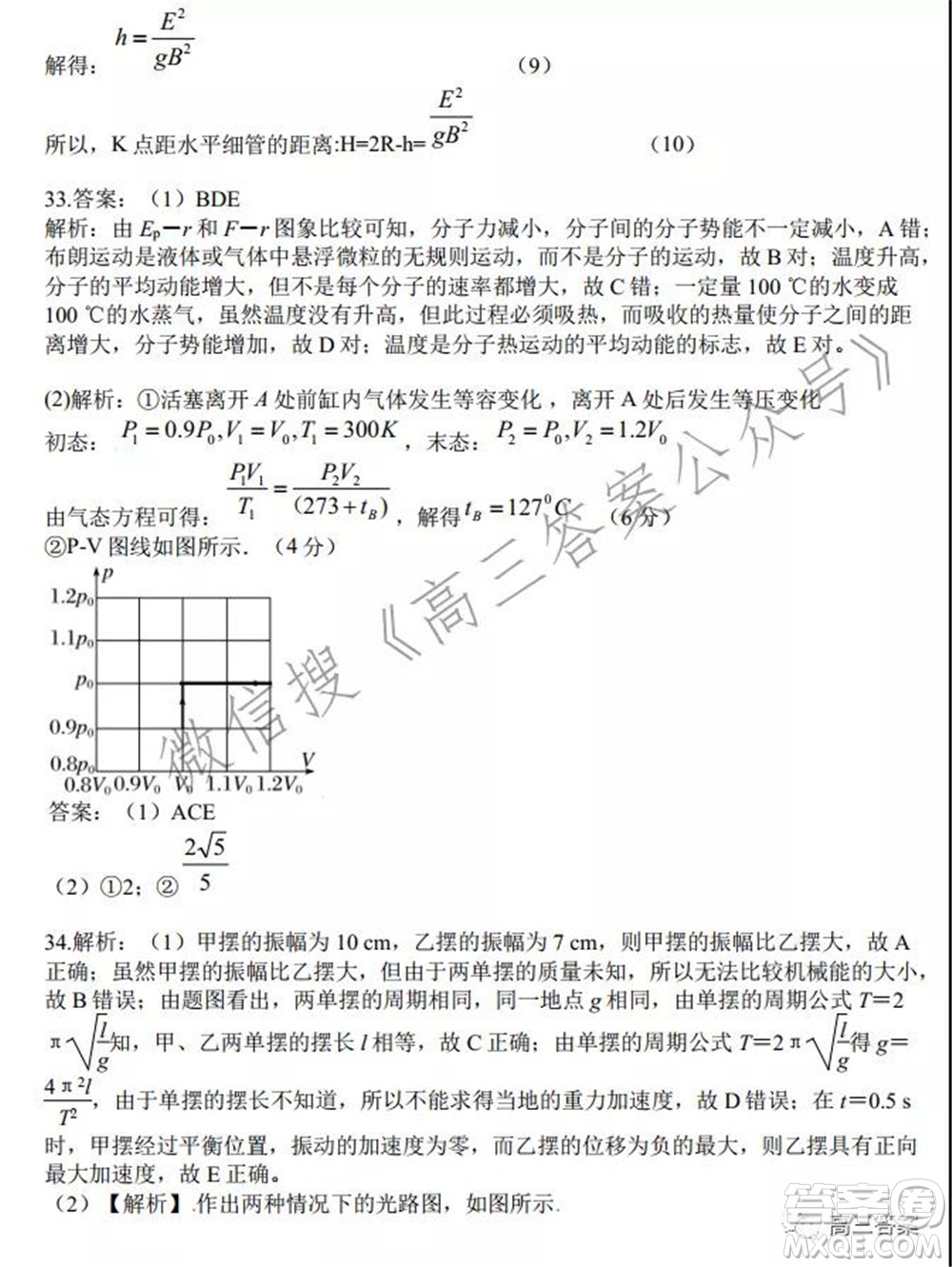 安徽省六校教育研究會(huì)2022屆高三聯(lián)考理科綜合能力測試答案