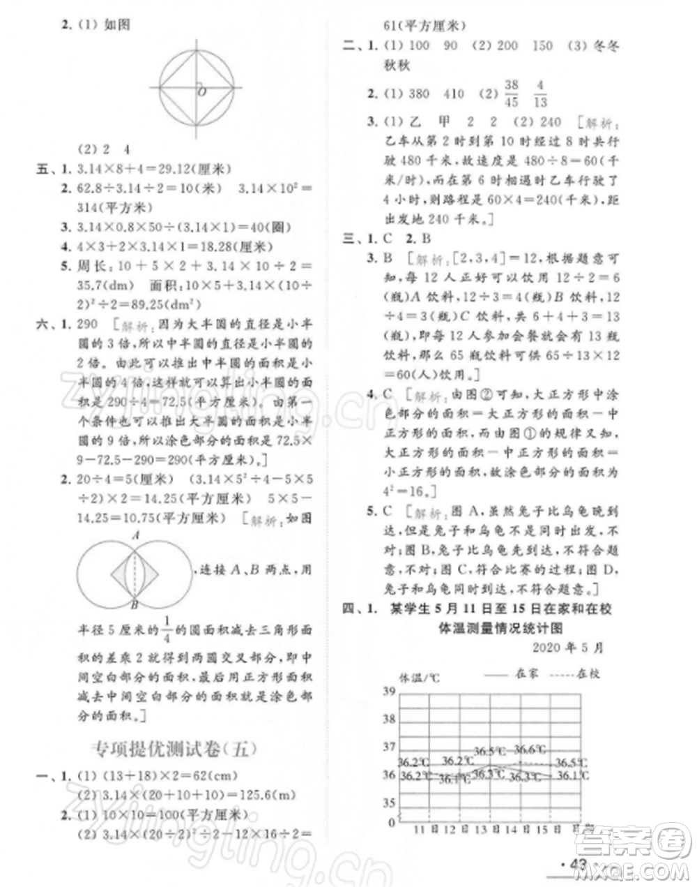 北京教育出版社2022亮點(diǎn)給力提優(yōu)課時(shí)作業(yè)本五年級(jí)數(shù)學(xué)下冊(cè)江蘇版參考答案