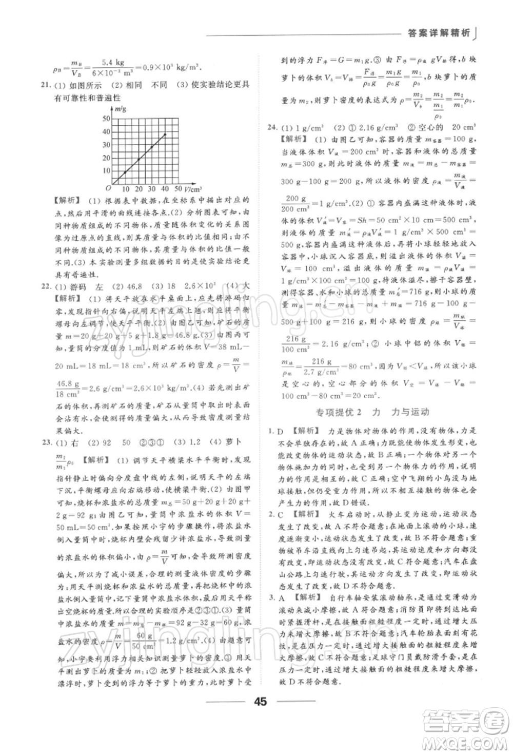 云南美術(shù)出版社2022亮點(diǎn)給力提優(yōu)課時(shí)作業(yè)本八年級(jí)物理下冊(cè)蘇科版參考答案