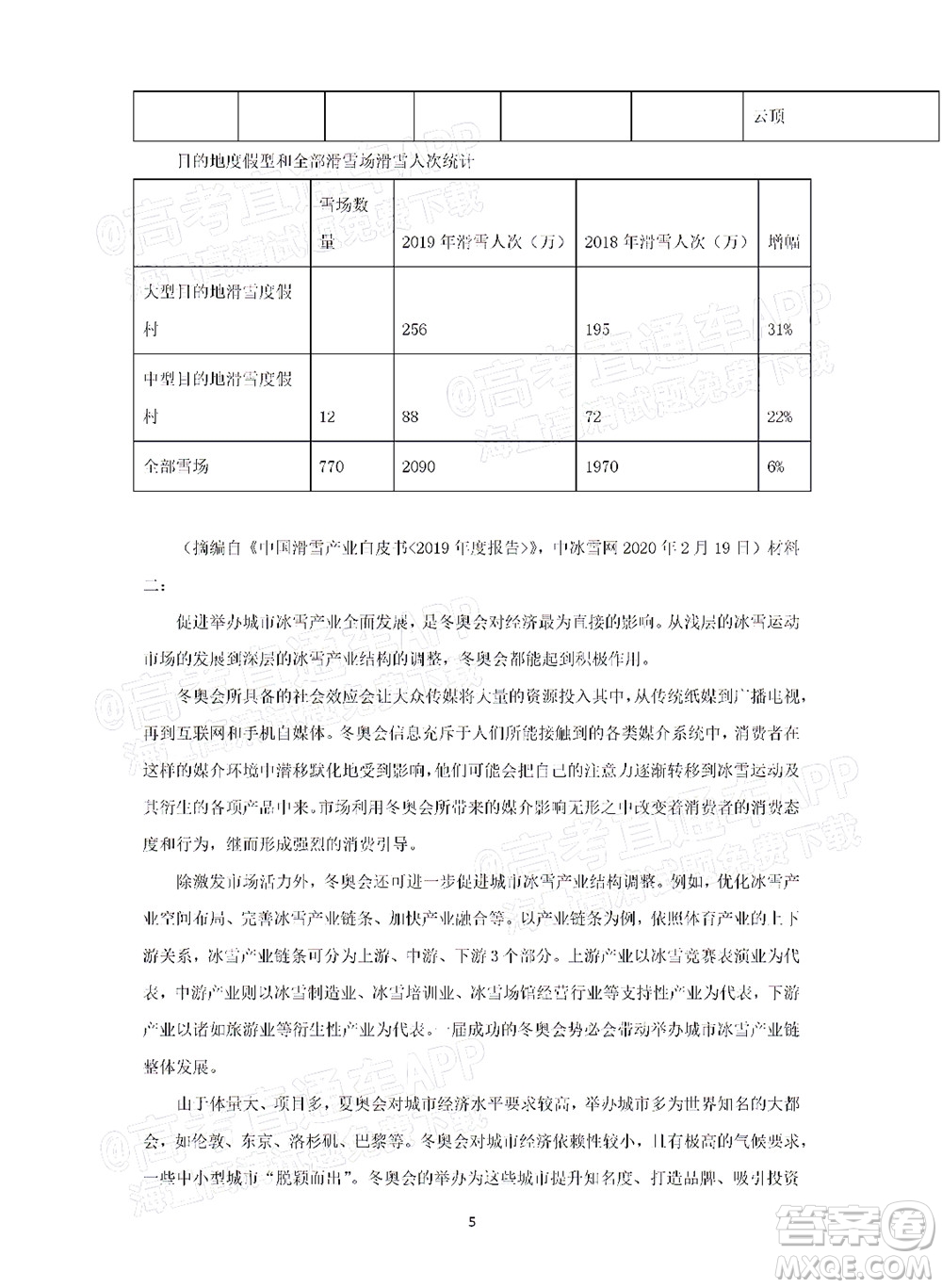 2022屆高三冬奧會(huì)新題速遞語(yǔ)文試題及答案