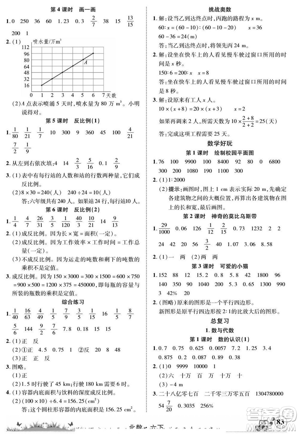 新疆青少年出版社2022英才小靈通北數(shù)六年級(jí)下冊(cè)答案