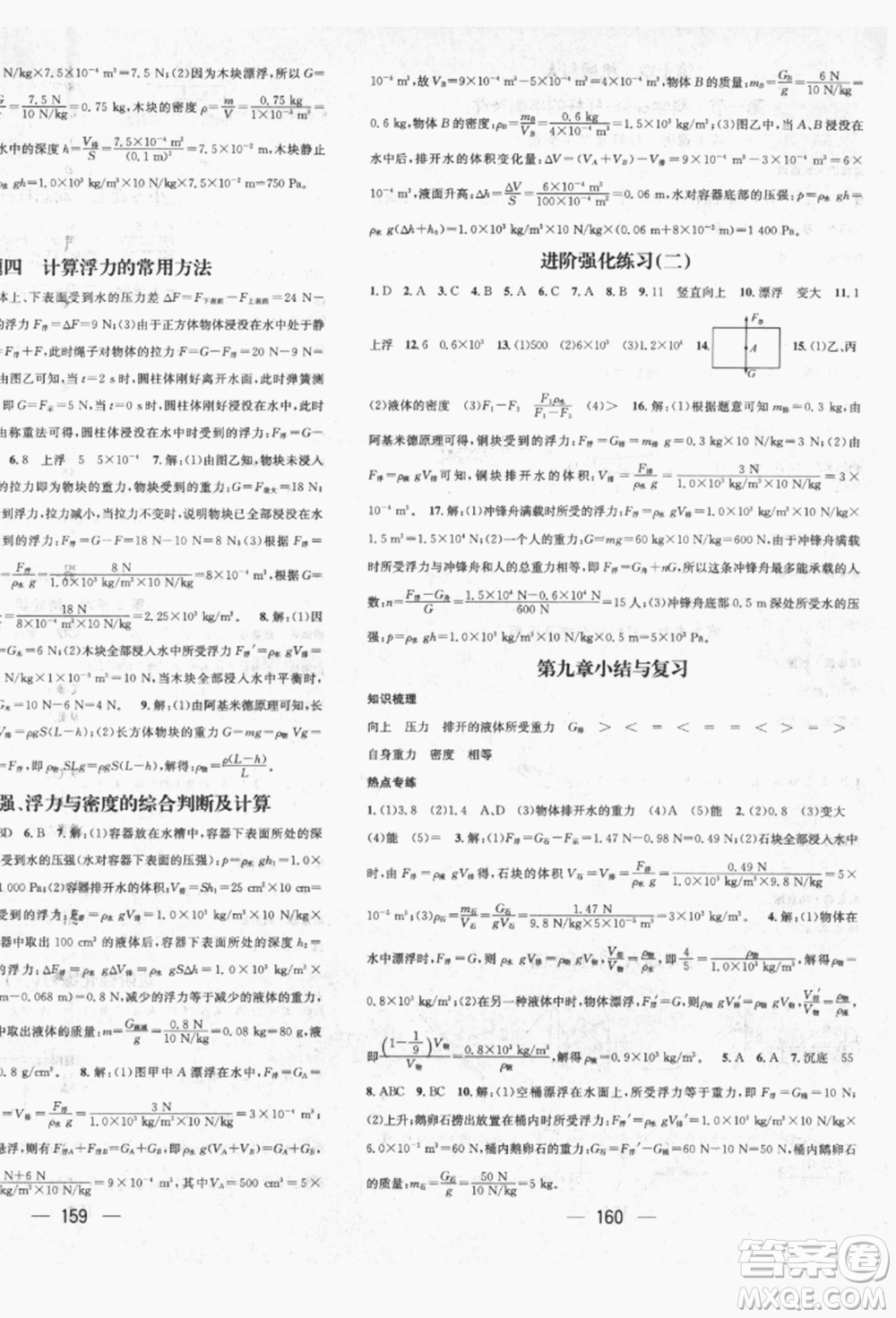 廣東經(jīng)濟(jì)出版社2022精英新課堂八年級(jí)物理下冊(cè)滬科版遵義專版參考答案