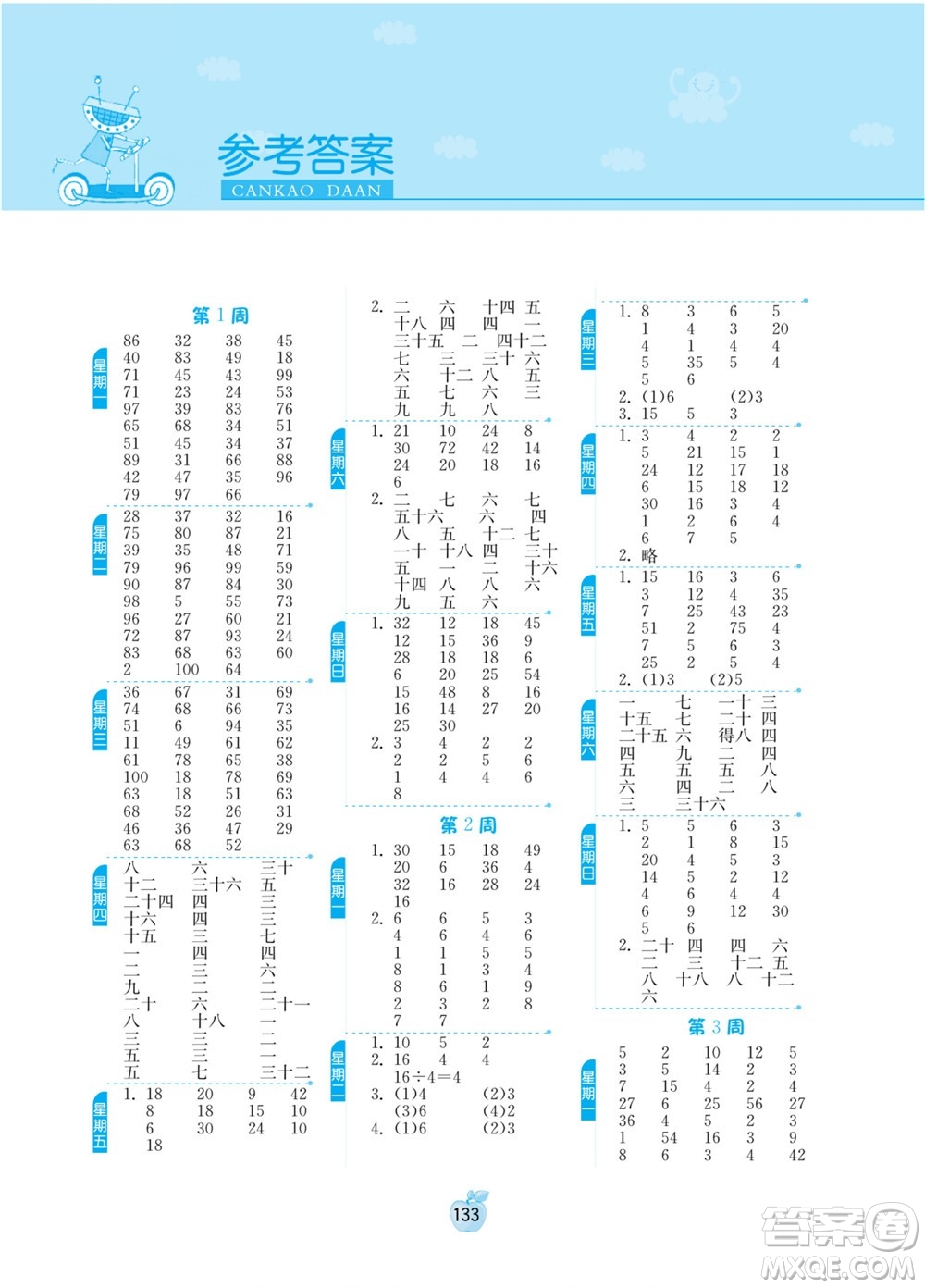 江蘇人民出版社2022小學(xué)數(shù)學(xué)計算高手二年級下冊RMJY人教版答案