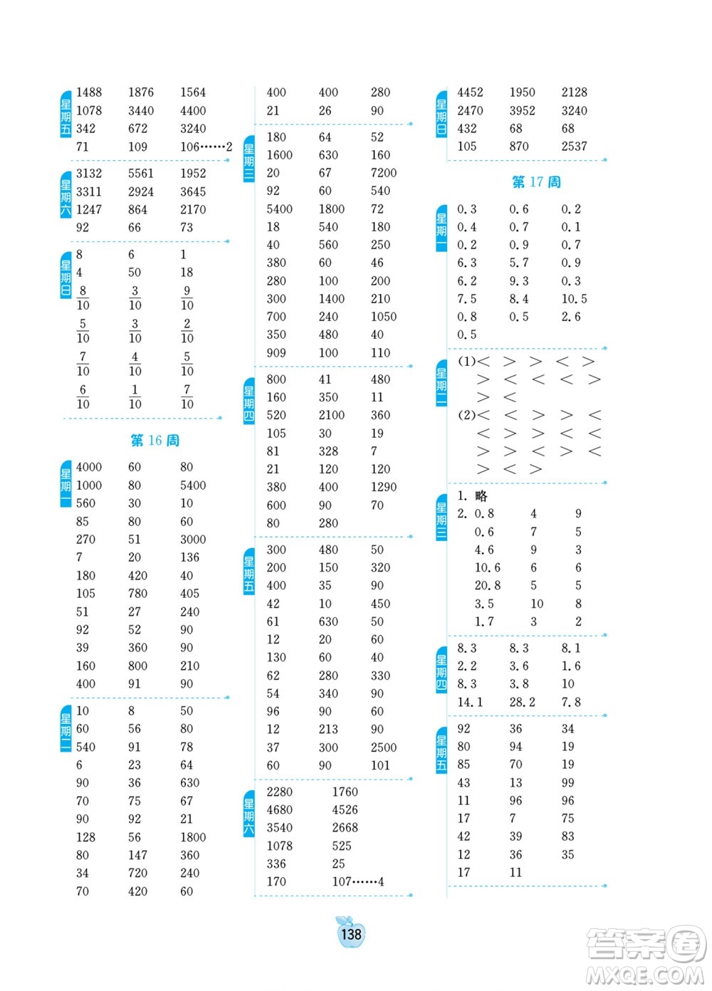 江蘇人民出版社2022小學(xué)數(shù)學(xué)計(jì)算高手三年級(jí)下冊(cè)JSJY蘇教版答案