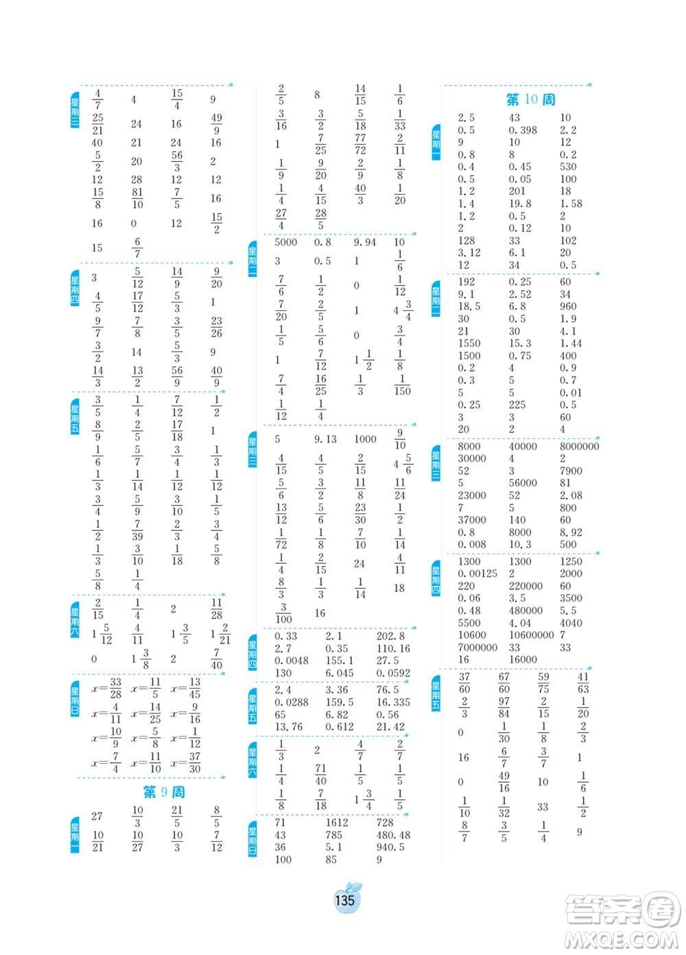 江蘇人民出版社2022小學(xué)數(shù)學(xué)計(jì)算高手五年級(jí)下冊(cè)BSD北師大版答案