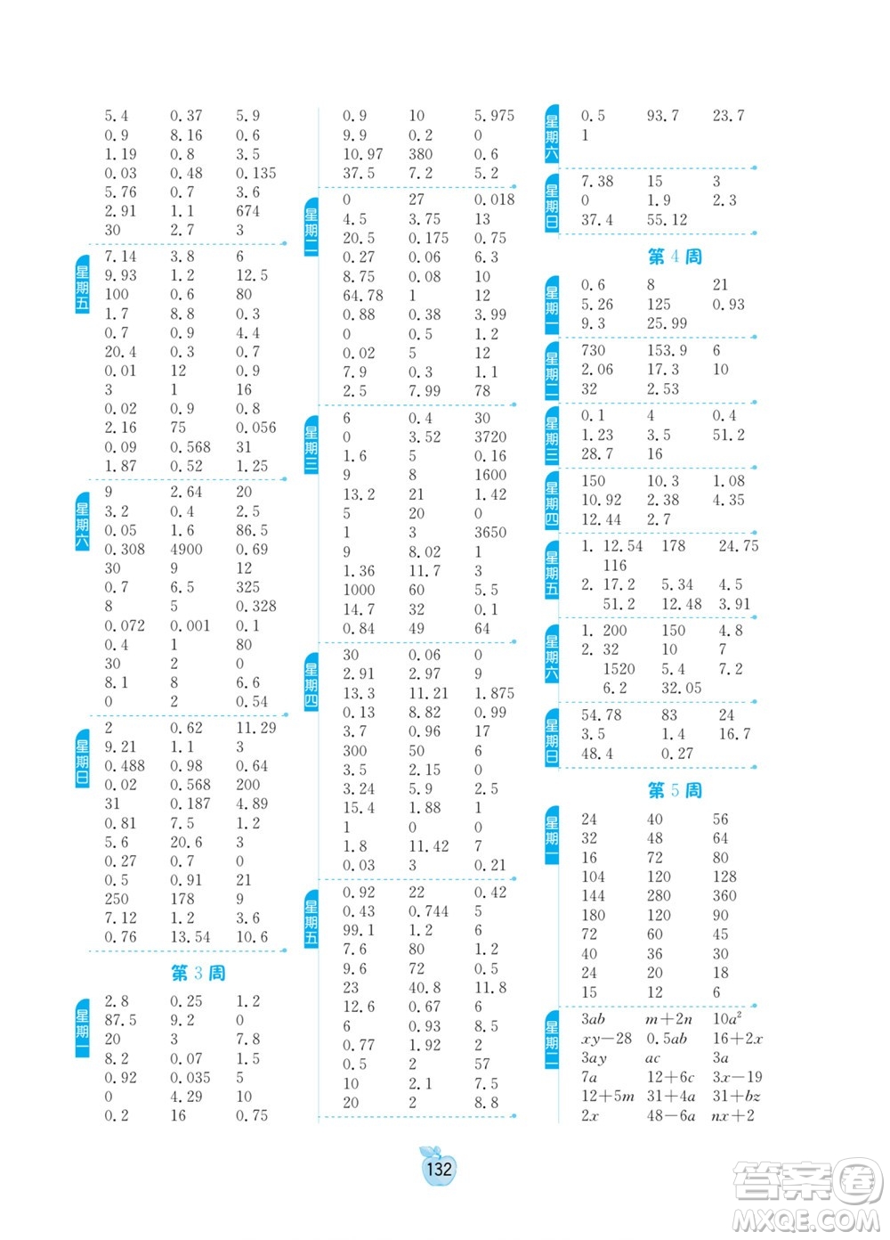 江蘇人民出版社2022小學數(shù)學計算高手五年級下冊RMJY人教版答案