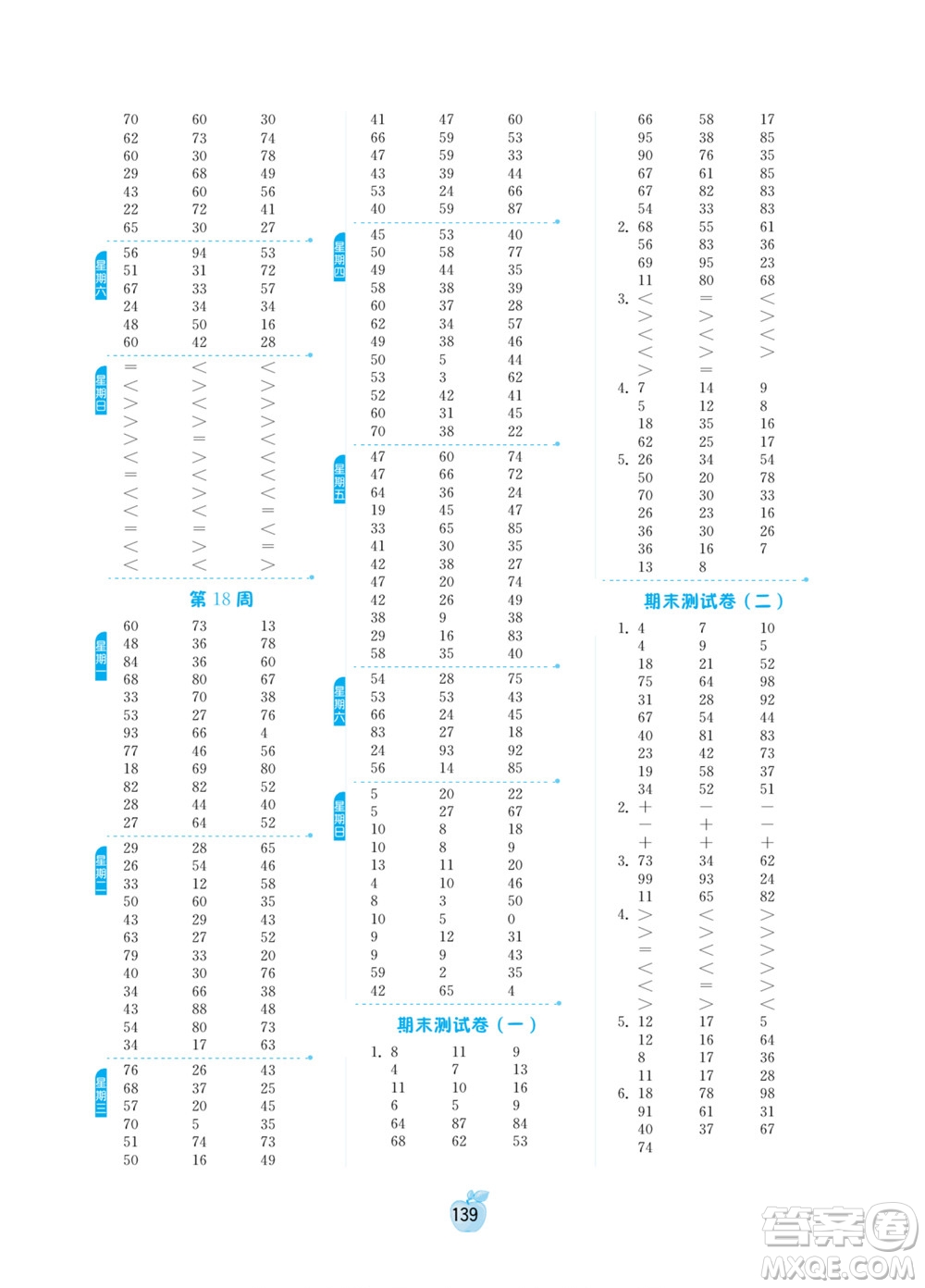 江蘇人民出版社2022小學(xué)數(shù)學(xué)計(jì)算高手一年級下冊BSD北師大版答案