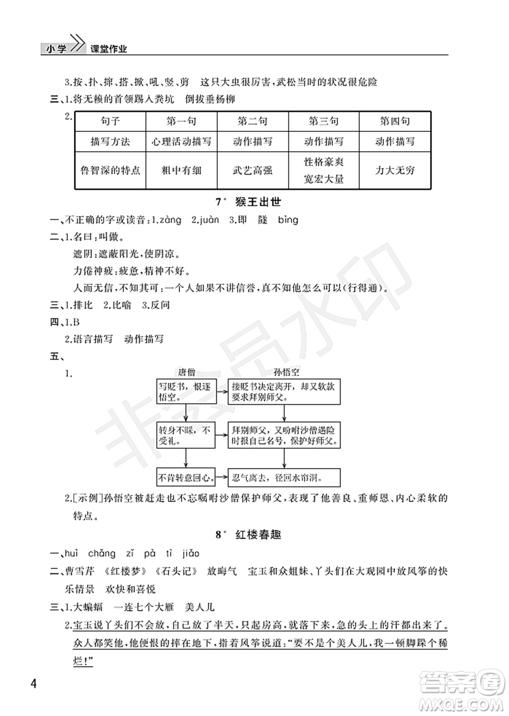 武漢出版社2022智慧學(xué)習(xí)天天向上課堂作業(yè)五年級(jí)語(yǔ)文下冊(cè)人教版答案