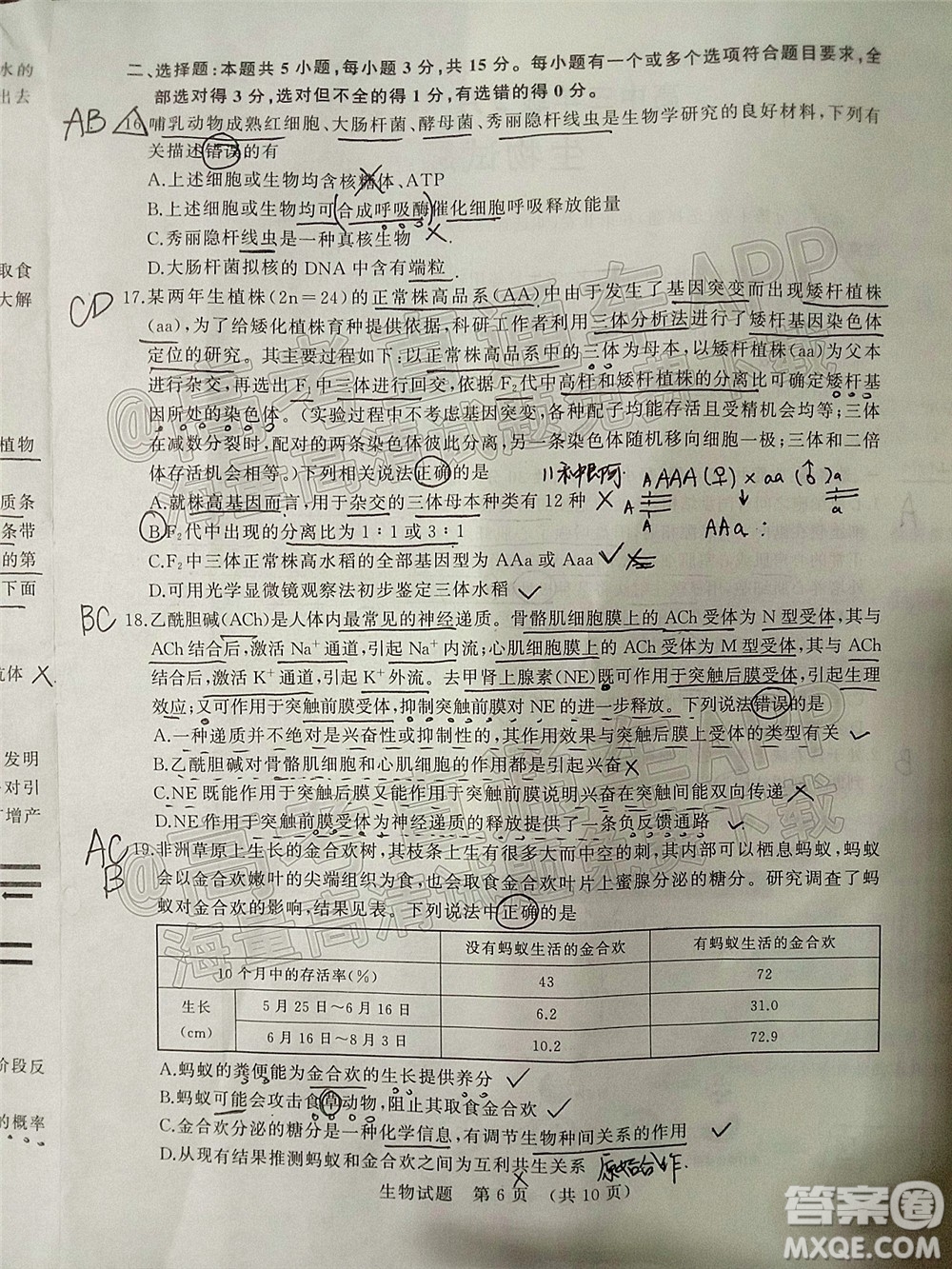 2022年濟南十一校高三年級2月學(xué)校聯(lián)考生物試題及答案