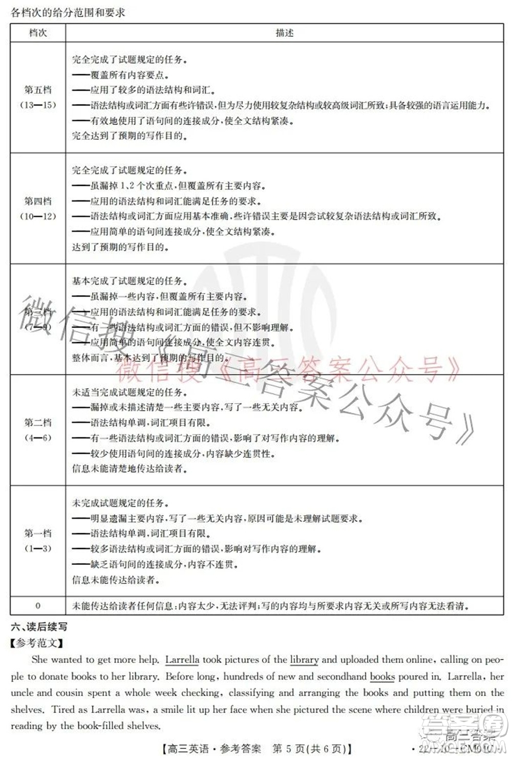 2021-2022學(xué)年高三百校春季開學(xué)模擬測(cè)試英語(yǔ)答案