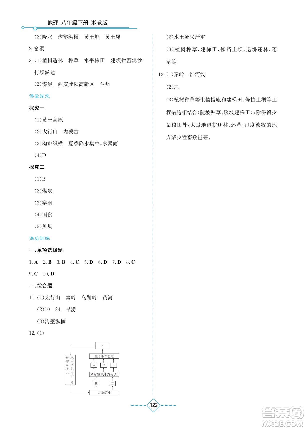 湖南教育出版社2022學法大視野八年級地理下冊湘教版答案