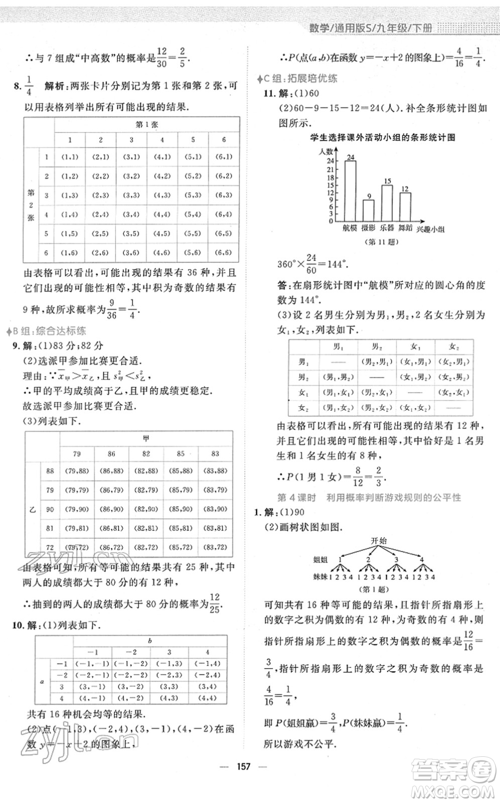 安徽教育出版社2022新編基礎(chǔ)訓(xùn)練九年級(jí)數(shù)學(xué)下冊(cè)通用版S答案