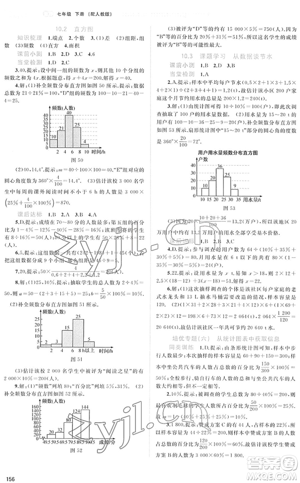 廣西教育出版社2022新課程學(xué)習(xí)與測(cè)評(píng)同步學(xué)習(xí)七年級(jí)數(shù)學(xué)下冊(cè)人教版答案