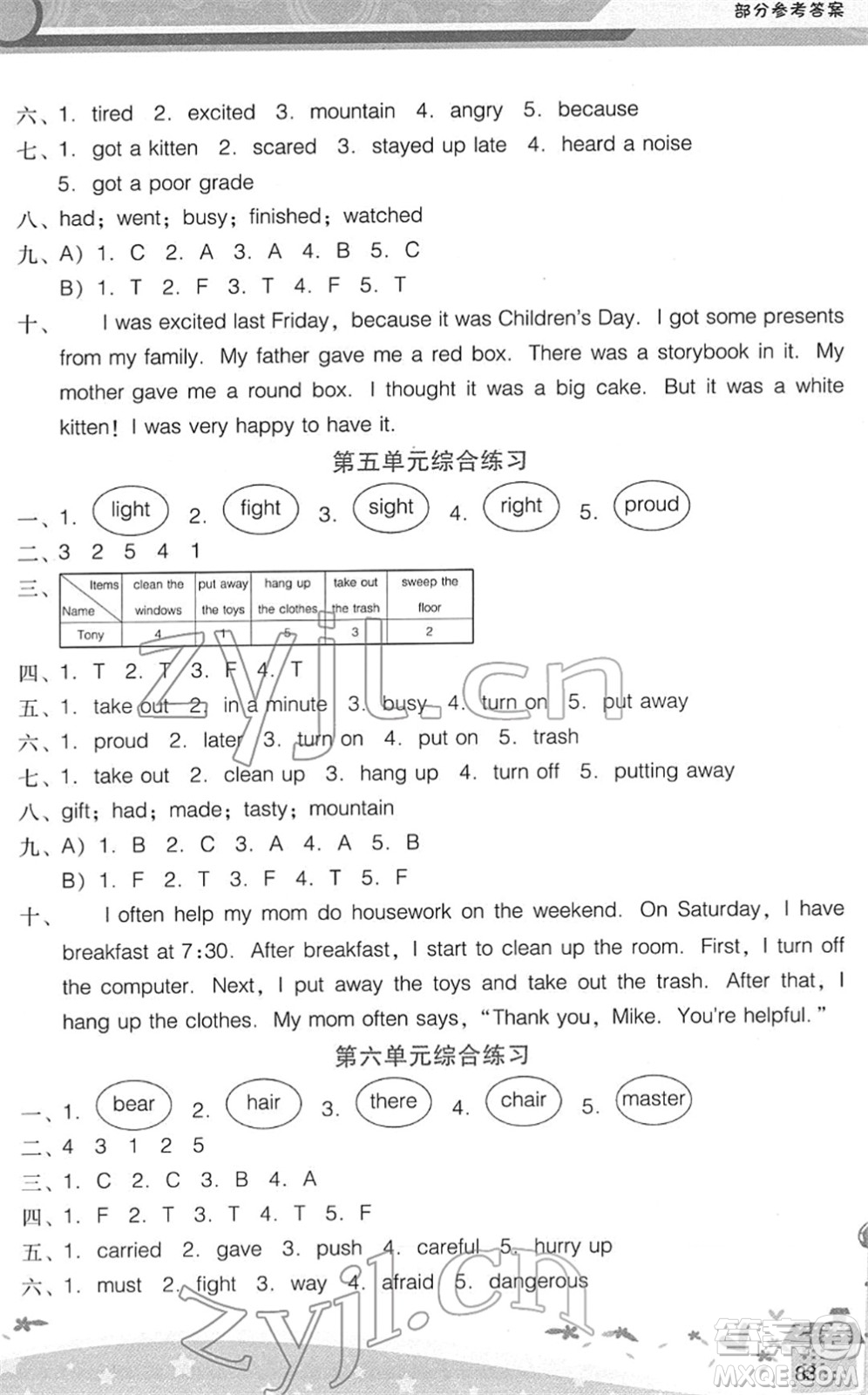 廣西師范大學(xué)出版社2022新課程學(xué)習(xí)輔導(dǎo)六年級(jí)英語(yǔ)下冊(cè)廣東人民版中山專版答案