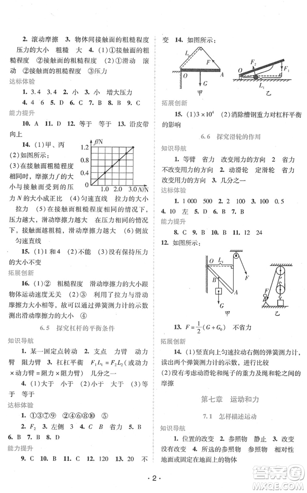 廣西師范大學(xué)出版社2022新課程學(xué)習(xí)輔導(dǎo)八年級(jí)物理下冊(cè)粵教滬科版答案