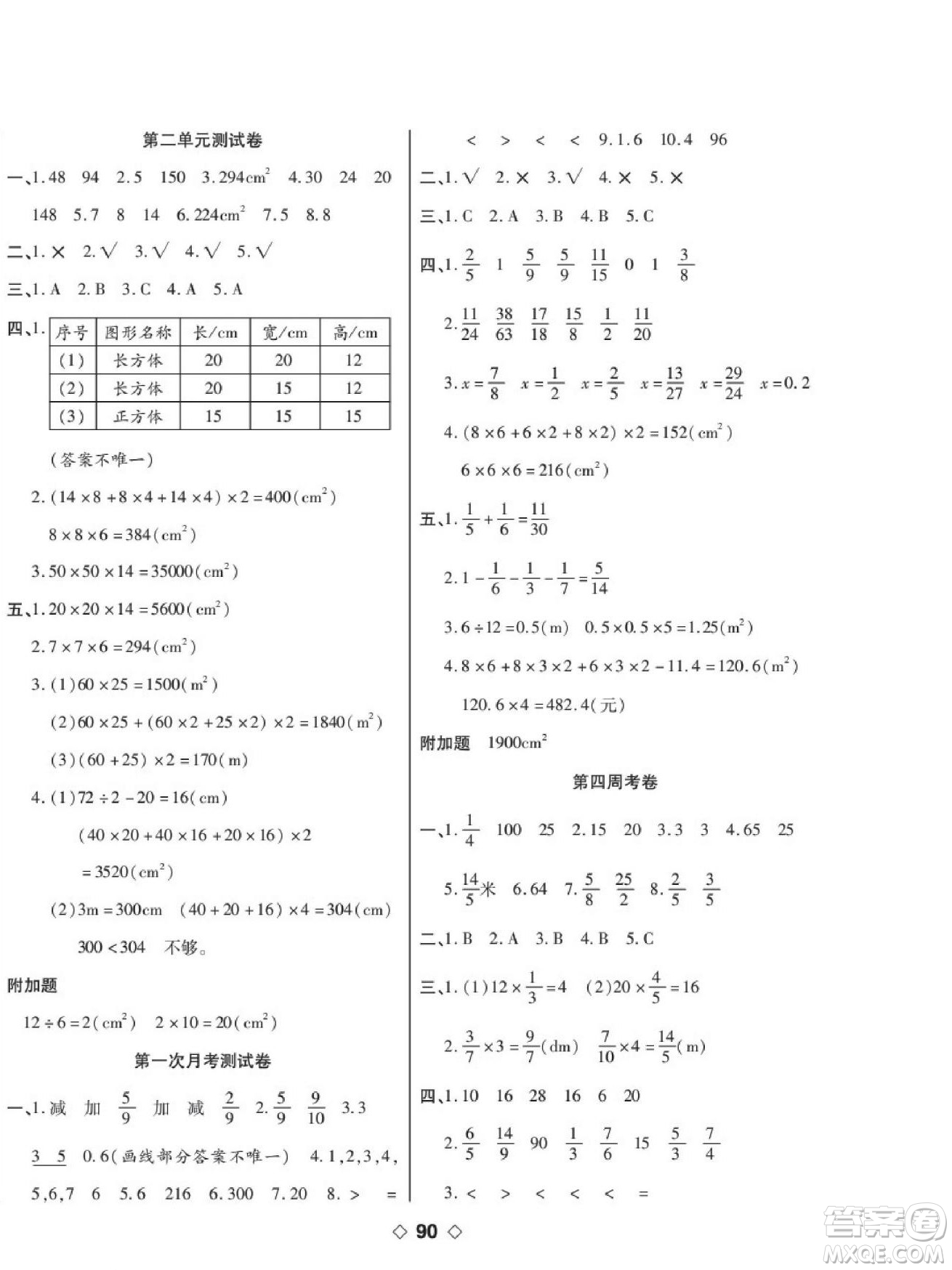 世界圖書出版公司2022考易百分百周末提優(yōu)訓(xùn)練數(shù)學(xué)5年級下BS北師版答案