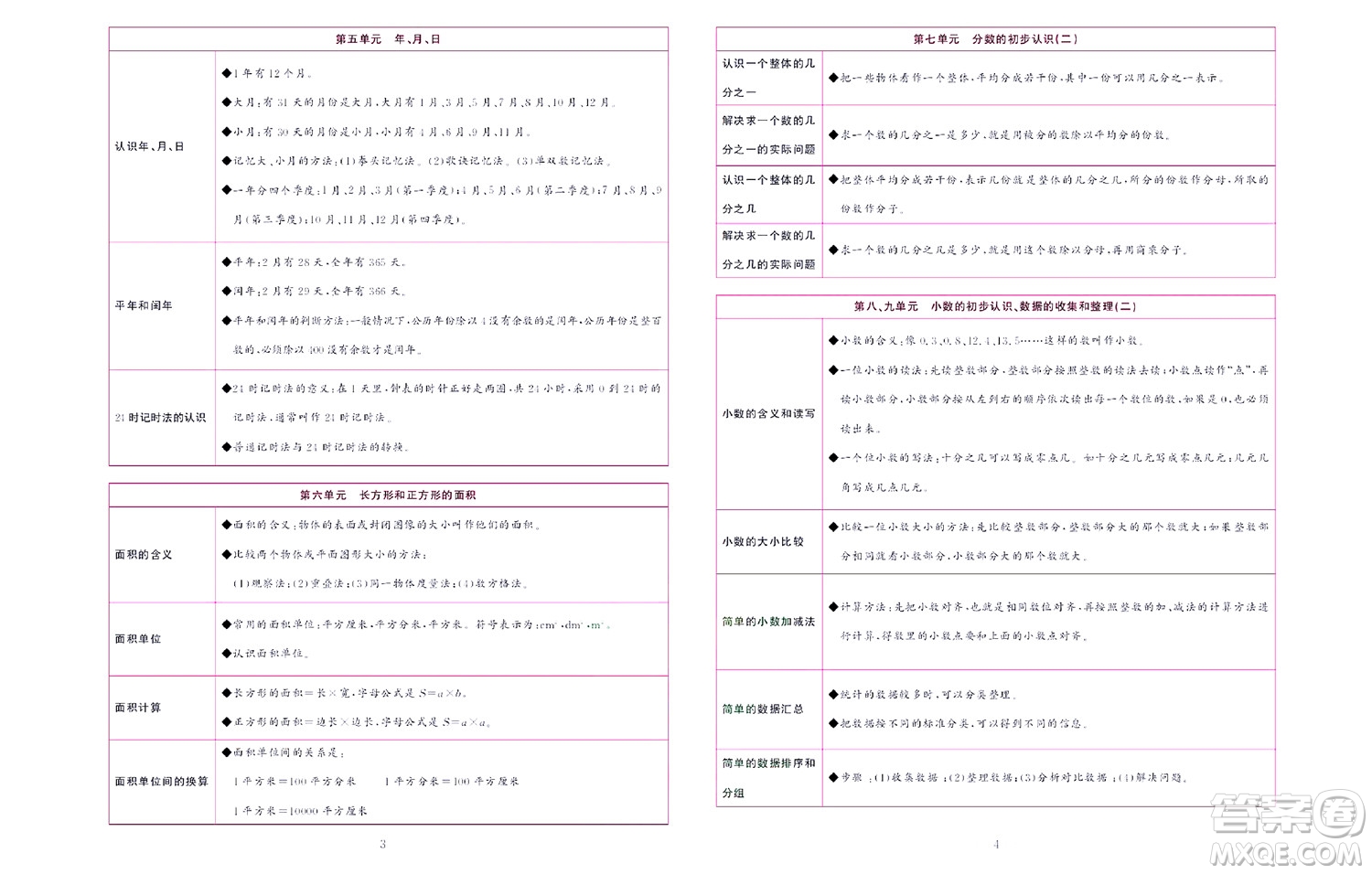 北京聯(lián)合出版社公司2022狀元新期末數(shù)學(xué)三年級(jí)下SJ蘇教版答案