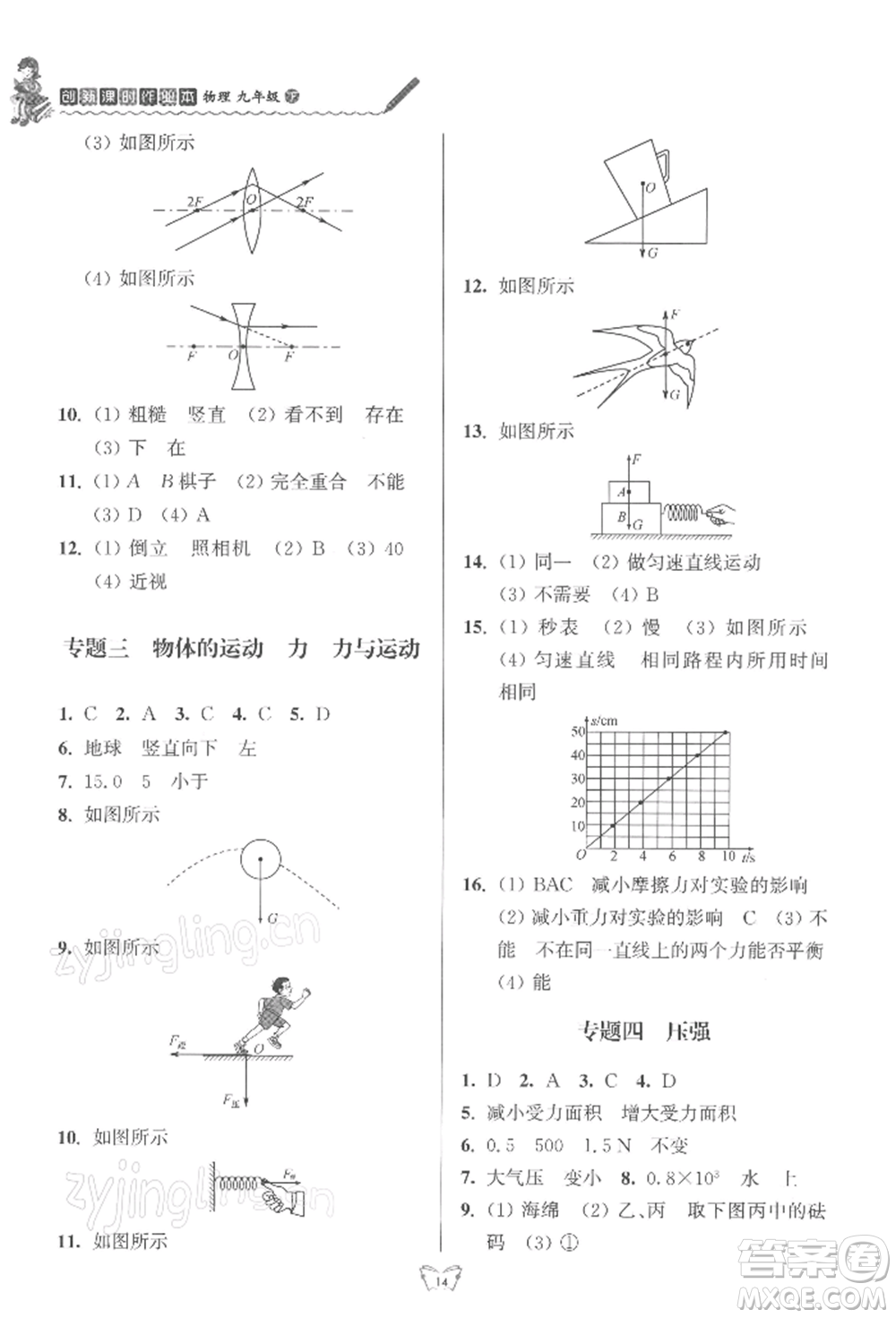 江蘇人民出版社2022創(chuàng)新課時作業(yè)本九年級物理下冊蘇科版參考答案