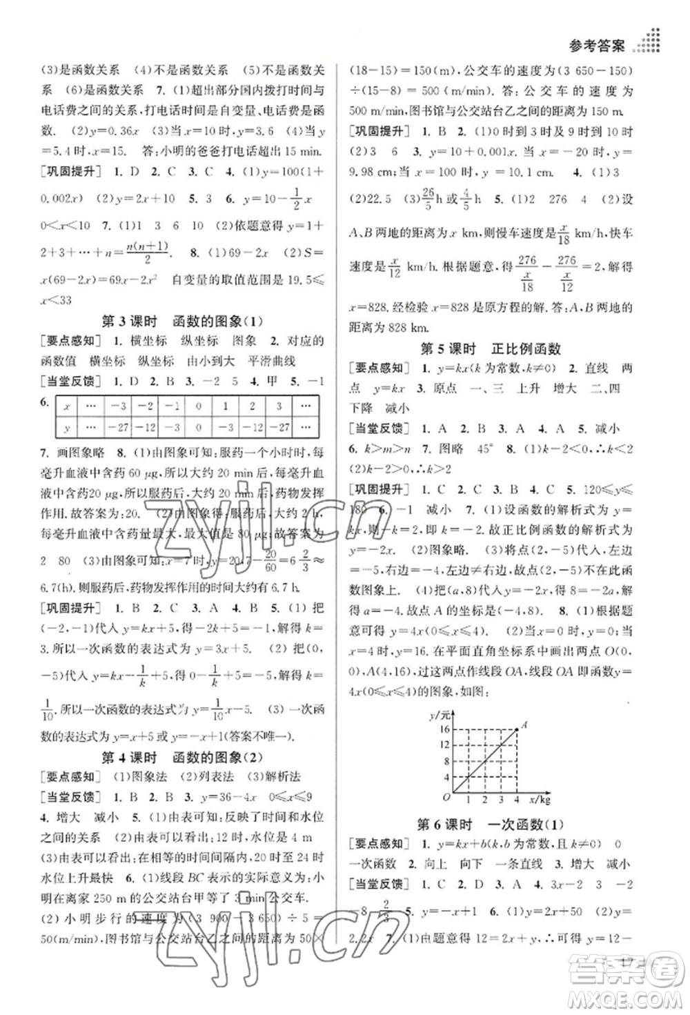 江蘇鳳凰美術(shù)出版社2022創(chuàng)新課時作業(yè)本八年級數(shù)學(xué)下冊全國版參考答案