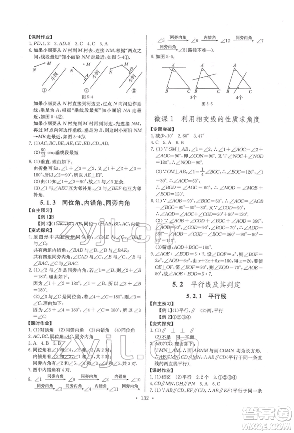 長江少年兒童出版社2022長江全能學(xué)案同步練習(xí)冊七年級數(shù)學(xué)下冊人教版參考答案