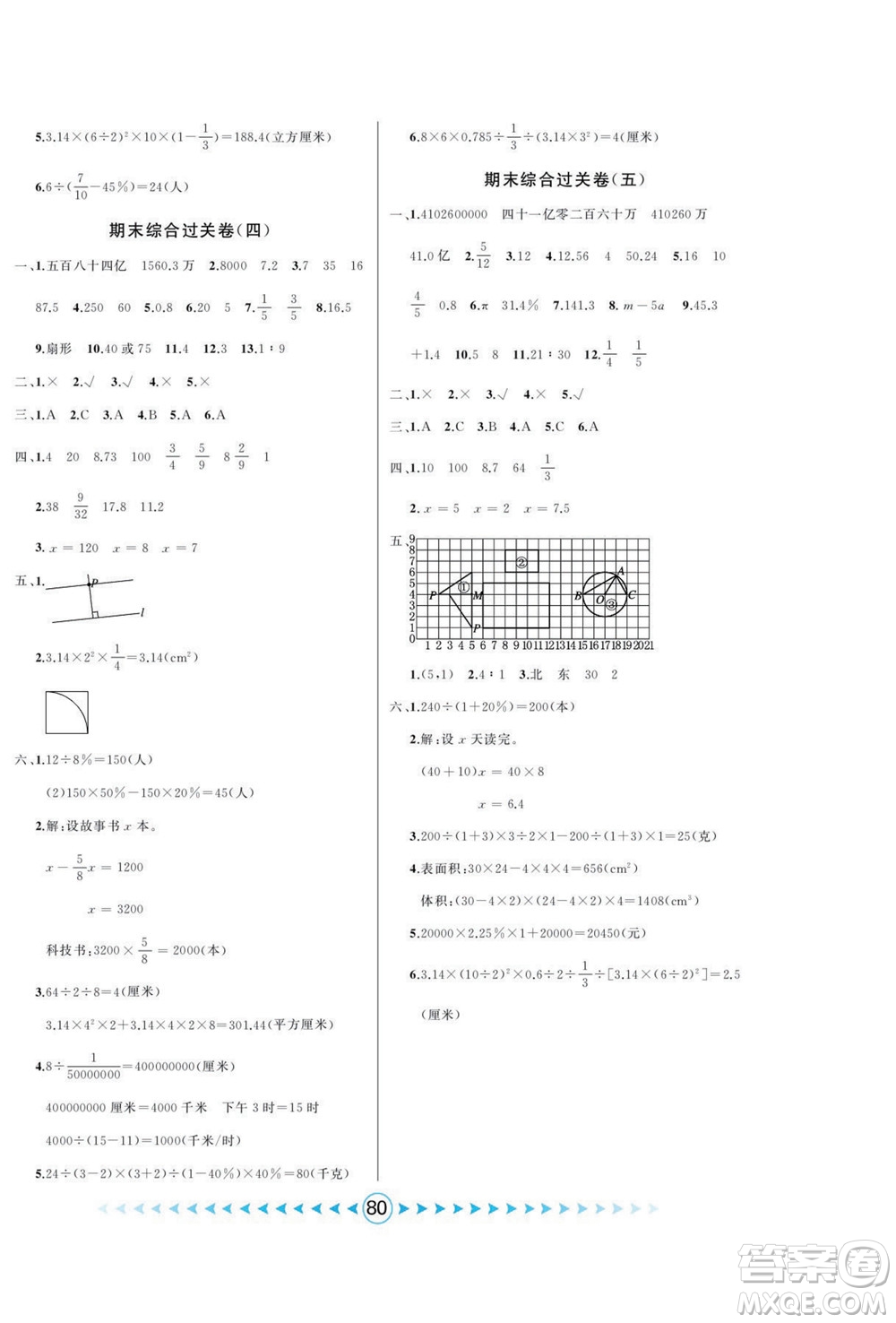 吉林出版集團(tuán)股份有限公司2022優(yōu)卷總動(dòng)員數(shù)學(xué)六年級(jí)下冊(cè)人教版答案