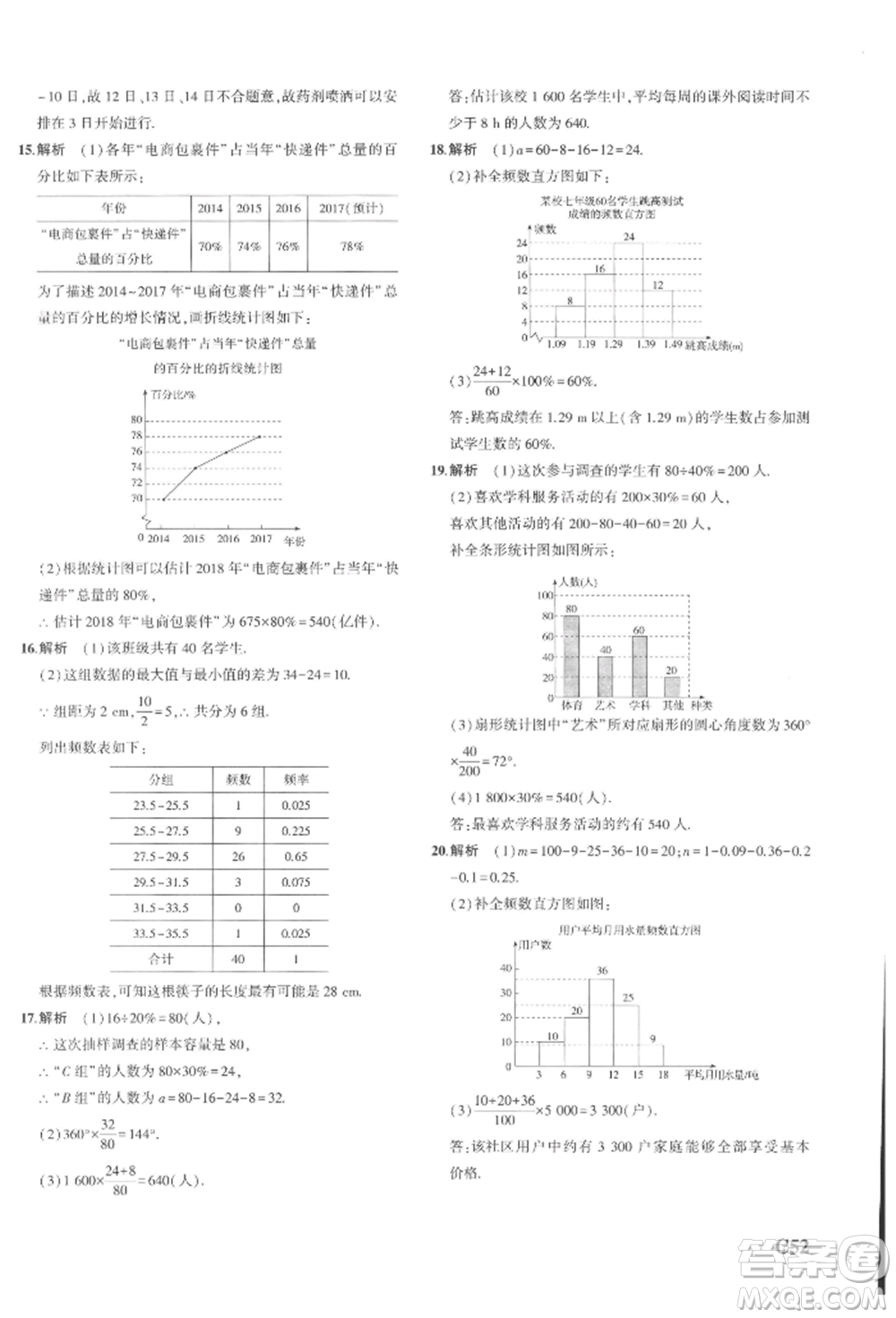 首都師范大學(xué)出版社2022年5年中考3年模擬七年級數(shù)學(xué)下冊浙教版參考答案