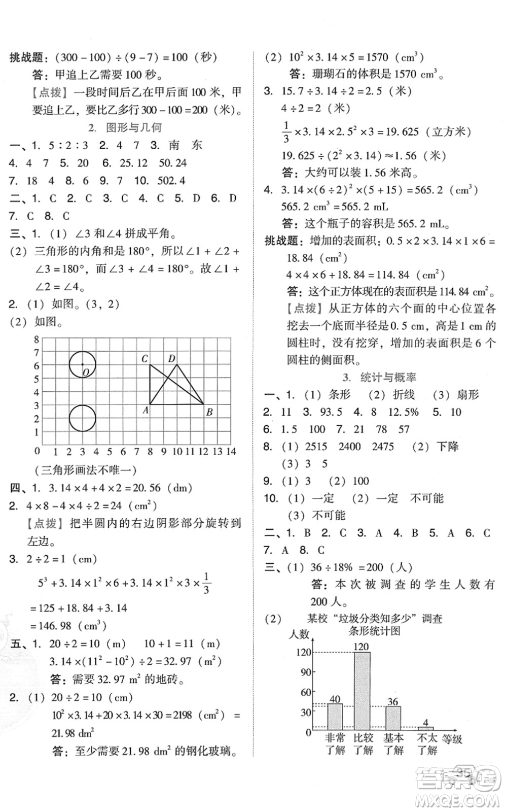 吉林教育出版社2022榮德基好卷六年級數(shù)學(xué)下冊R人教版答案