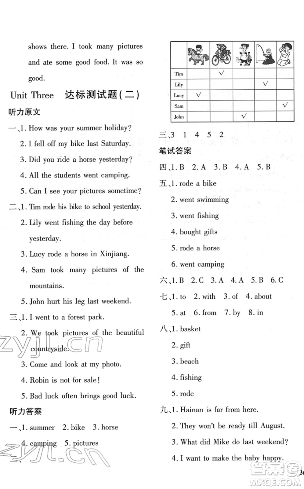 濟(jì)南出版社2022黃岡360度定制密卷六年級英語下冊PEP版答案