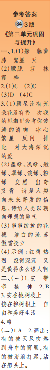 時(shí)代學(xué)習(xí)報(bào)語文周刊四年級(jí)2021-2022學(xué)年度31-34期參考答案