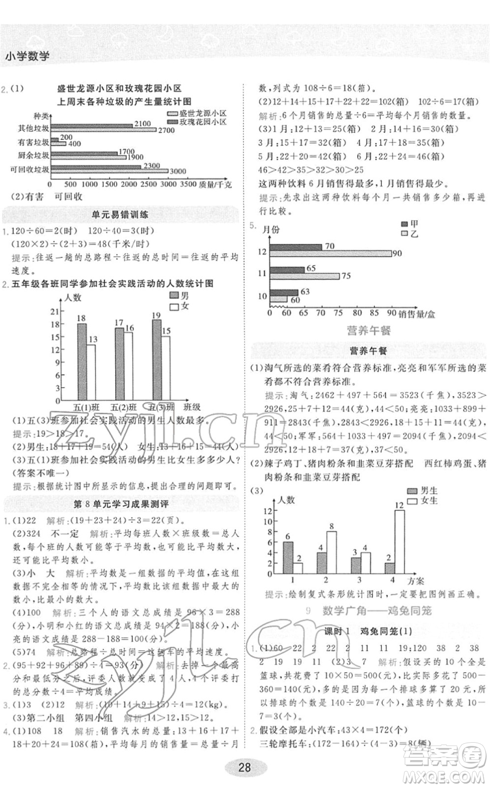 陜西師范大學(xué)出版總社2022黃岡同步練一日一練四年級數(shù)學(xué)下冊RJ人教版答案