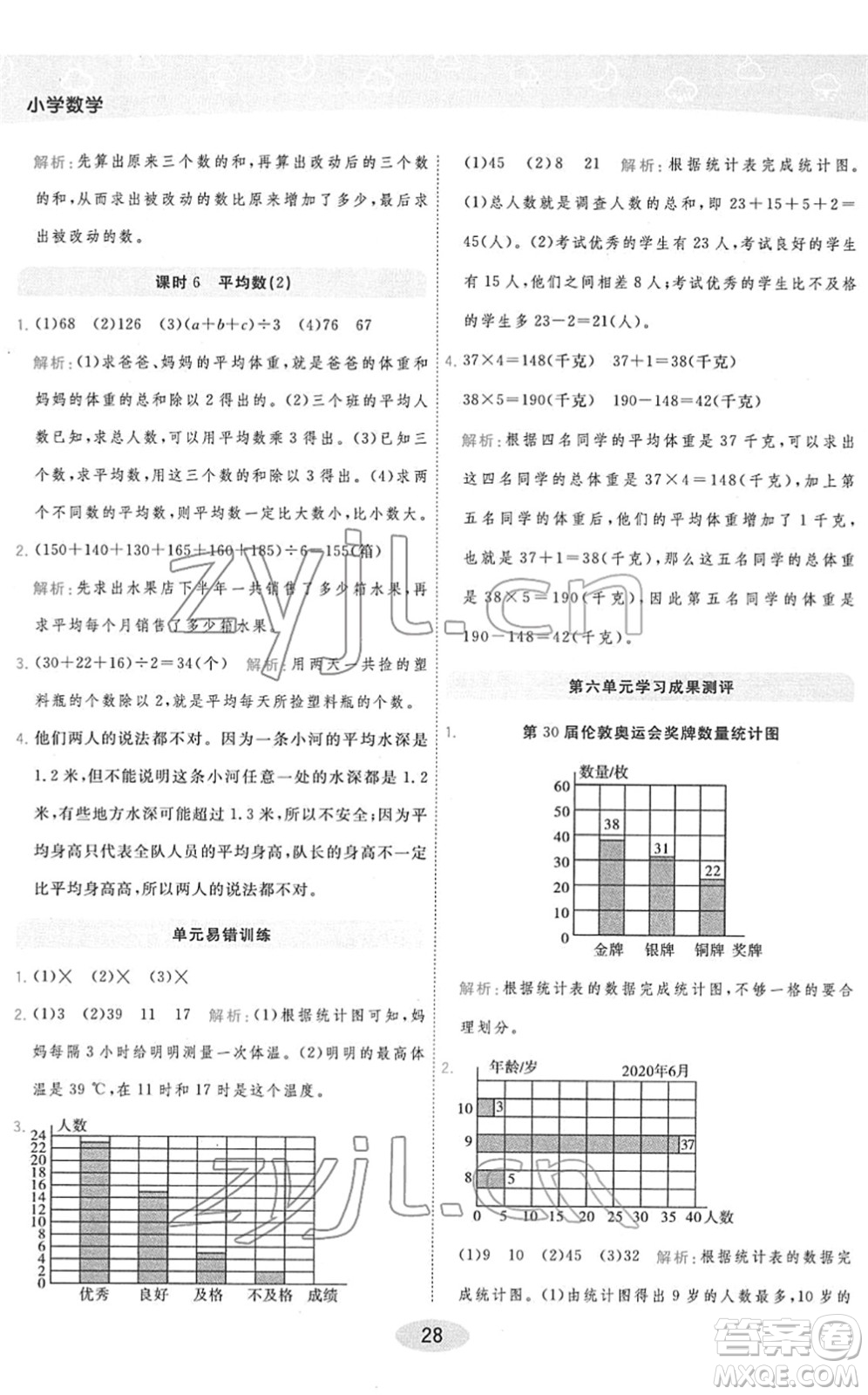 陜西師范大學(xué)出版總社2022黃岡同步練一日一練四年級數(shù)學(xué)下冊BS北師版答案