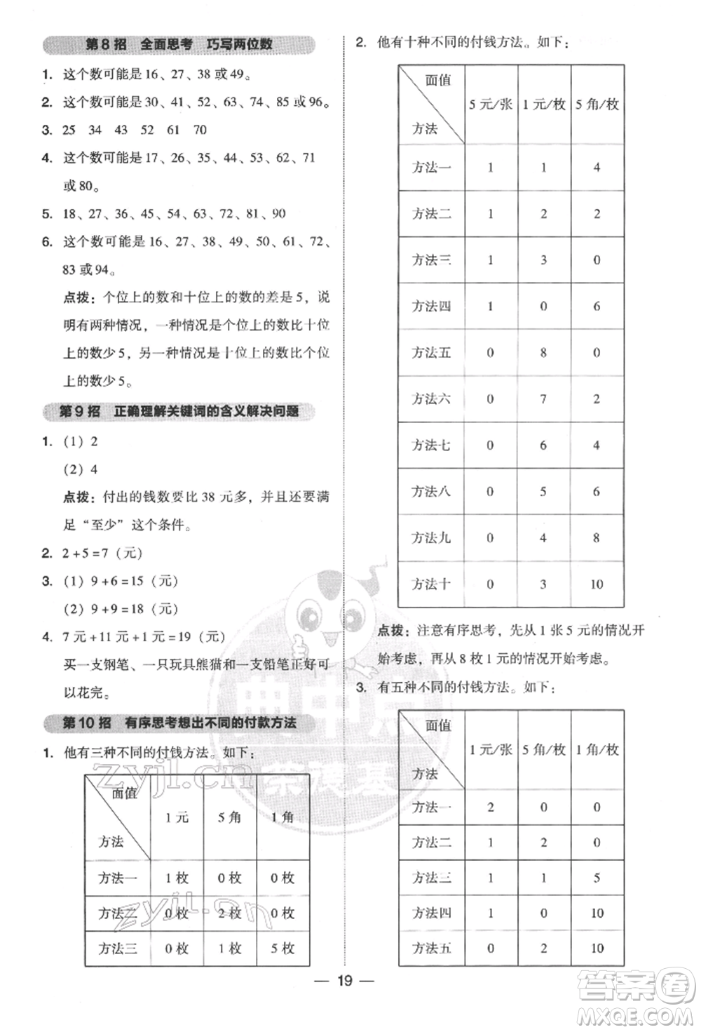 吉林教育出版社2022典中點綜合應用創(chuàng)新題一年級數(shù)學下冊人教版參考答案