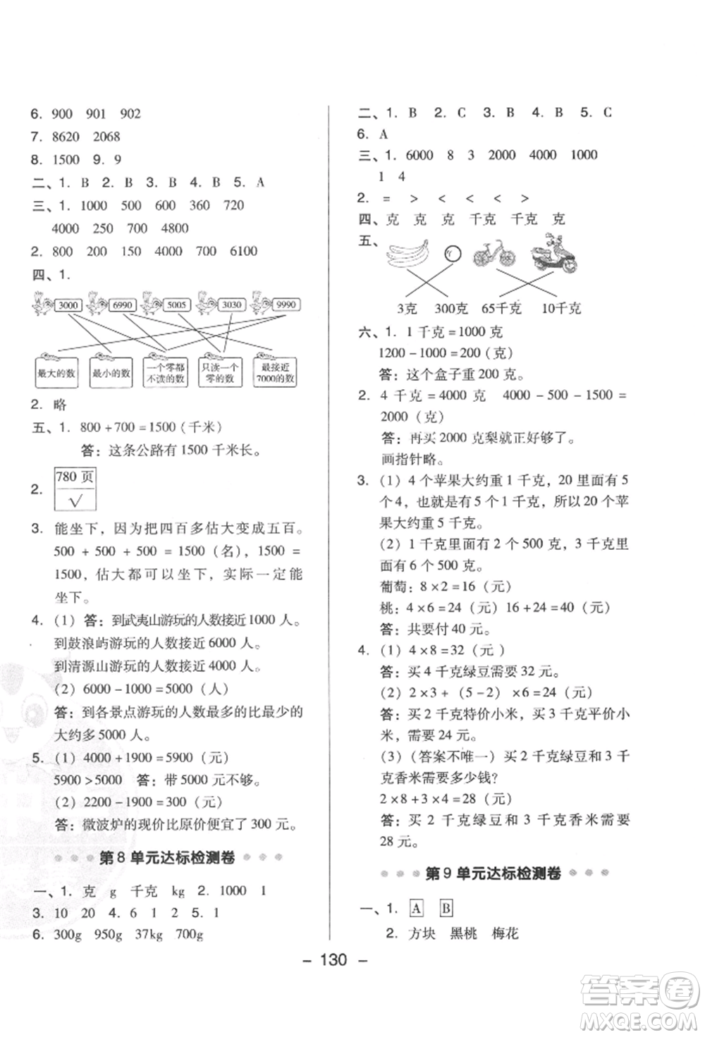 陜西人民教育出版社2022典中點綜合應用創(chuàng)新題二年級數學下冊人教版福建專版參考答案