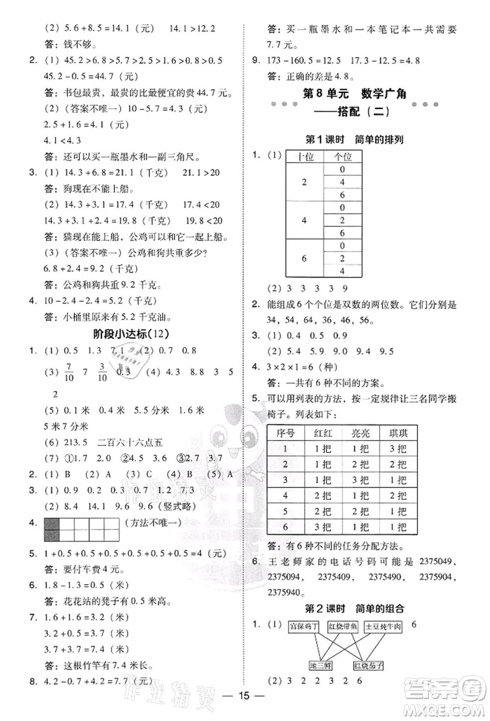 吉林教育出版社2022典中點(diǎn)綜合應(yīng)用創(chuàng)新題三年級數(shù)學(xué)下冊人教版參考答案